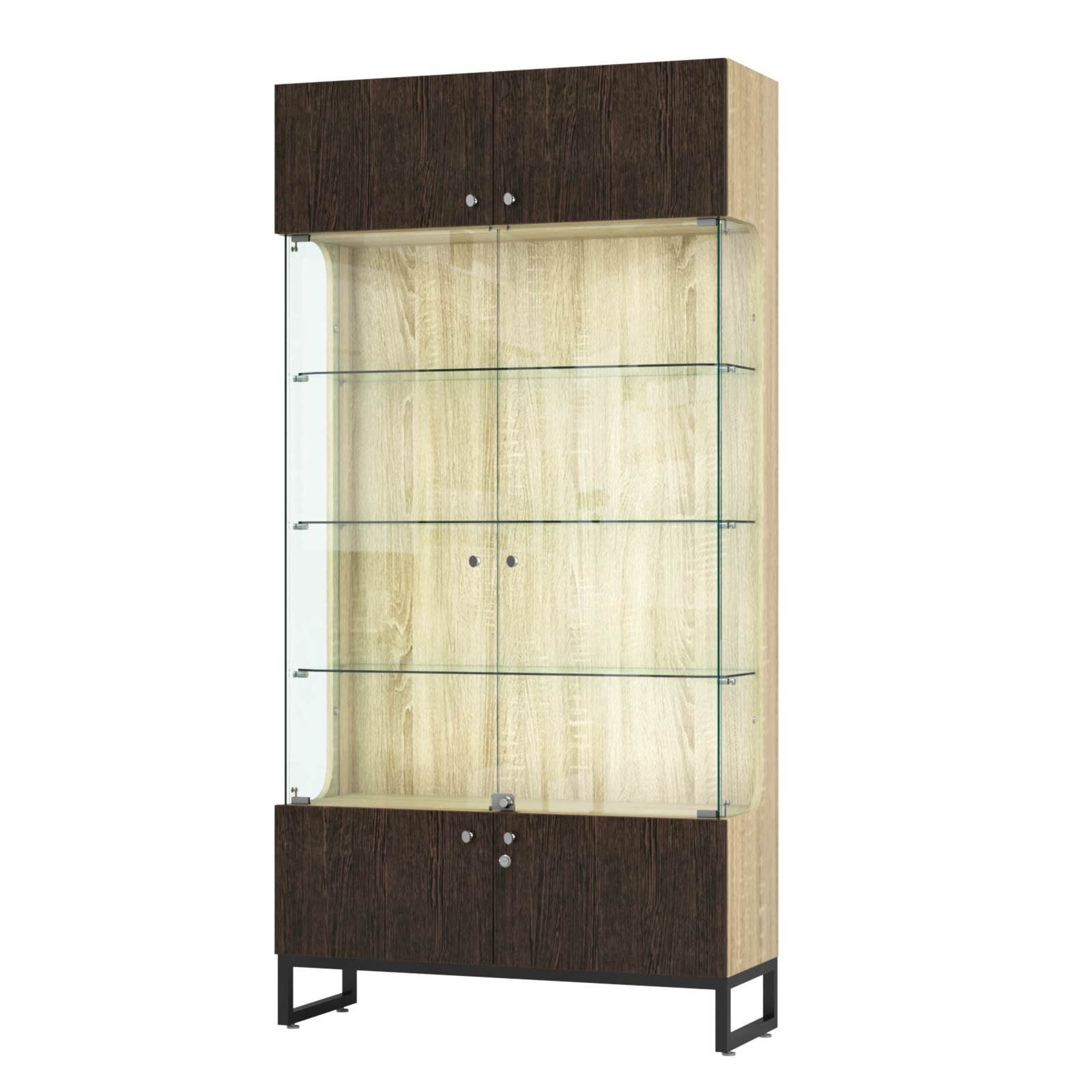 Витрина Монти №2-С Дуб Сонома + Дуб Венге