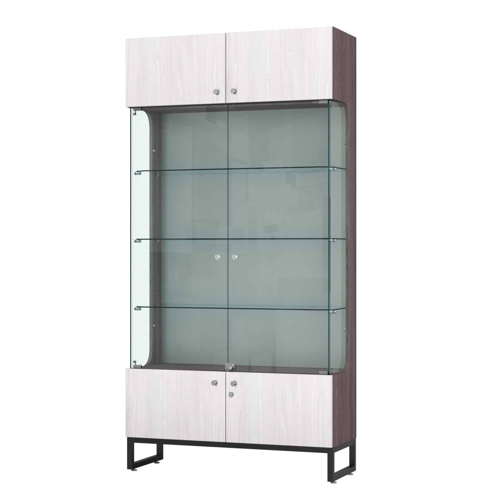 Витрина Монти №2-С Ясень Анкор темный + Ясень Анкор светлый