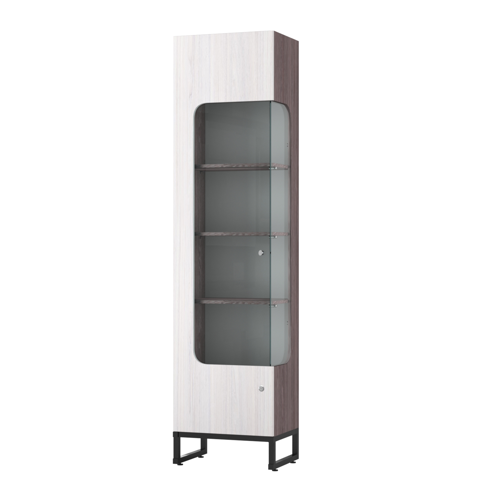 Витрина Монти №3 правая Ясень Анкор темный + Ясень Анкор светлый