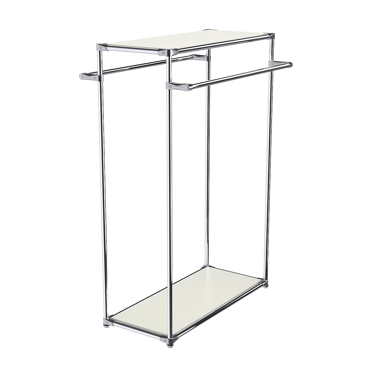 Хромированный стенд-вешало TD-38 №1-3 с полками ДСП 16мм Белый