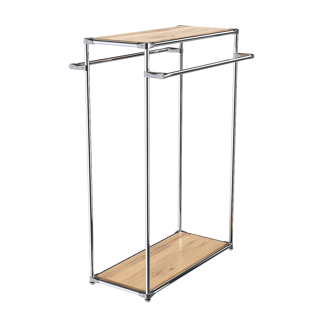 Хромированный стенд-вешало TD-38 №1-3 с полками ДСП 16мм Дуб Золотистый