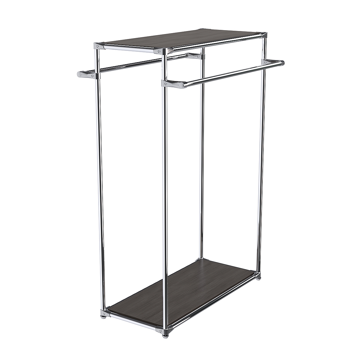 Хромированный стенд-вешало TD-38 №1-3 с полками ДСП 16мм Грейвуд