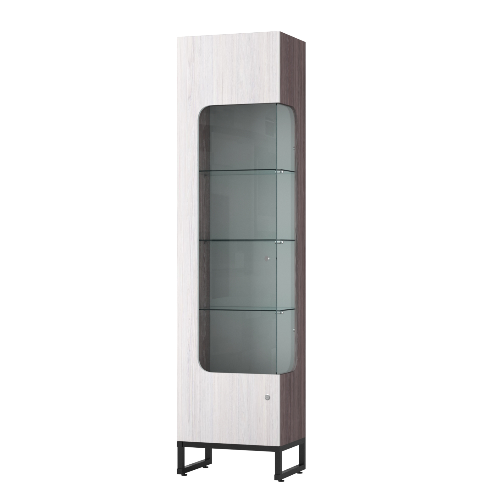 Витрина Монти №3-С правая Ясень Анкор темный + Ясень Анкор светлый