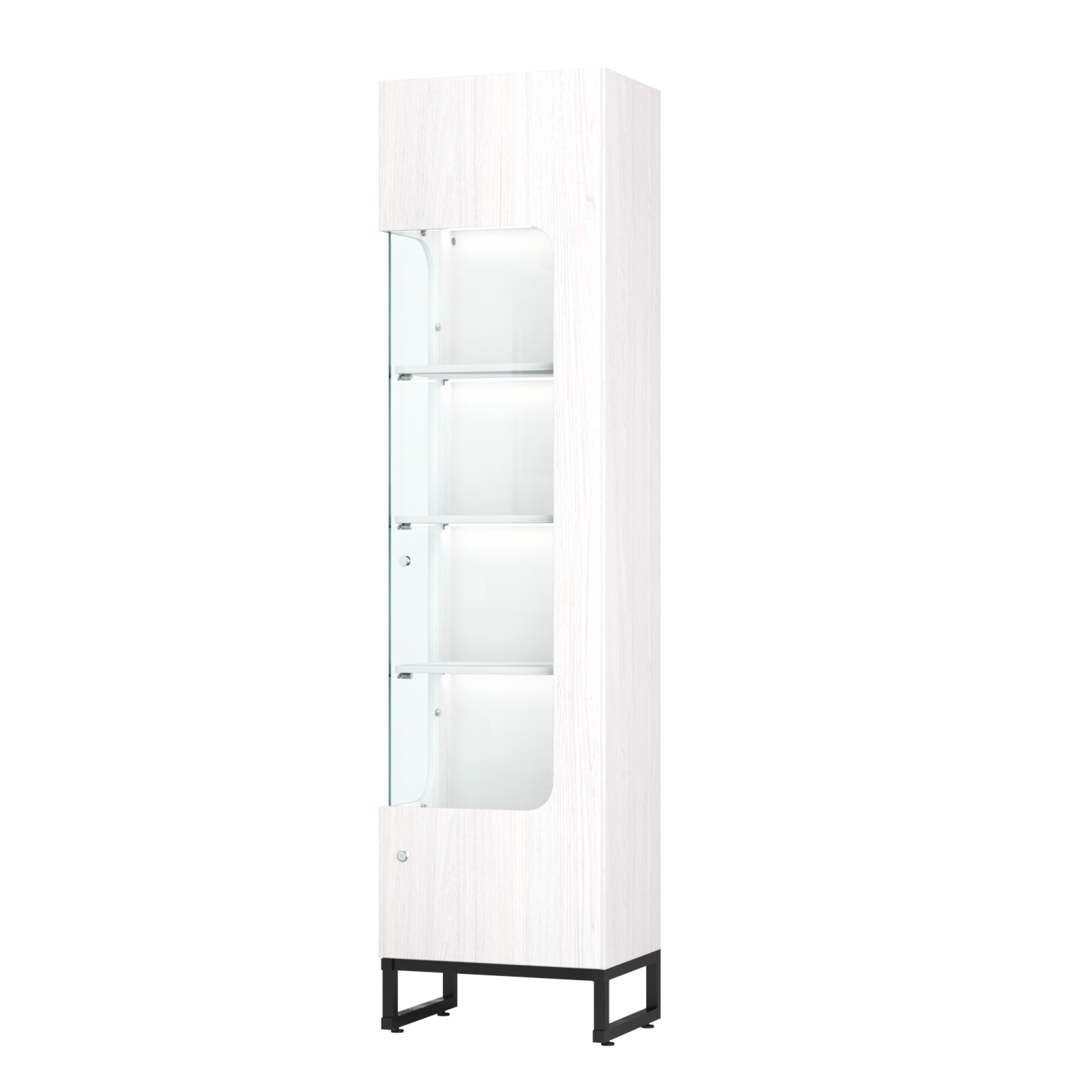 Витрина Монти №4-П левая Ясень Анкор светлый