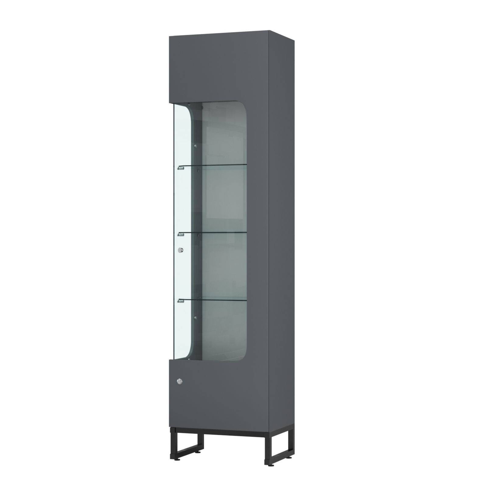Витрина Монти №4-С левая Темно-Серый