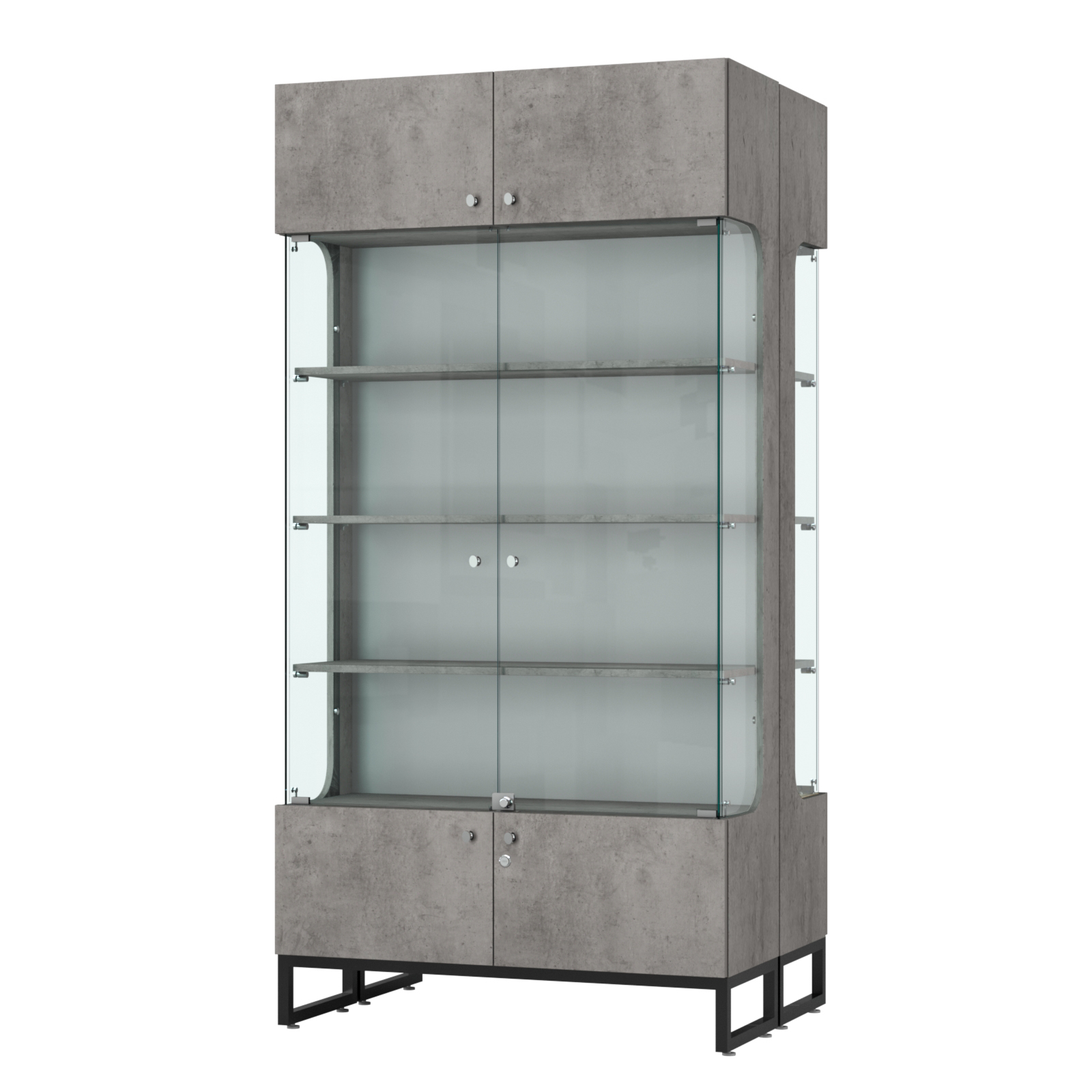 Витрина Монти №5 двусторонняя Бетон Чикаго светло-серый F186 ST9