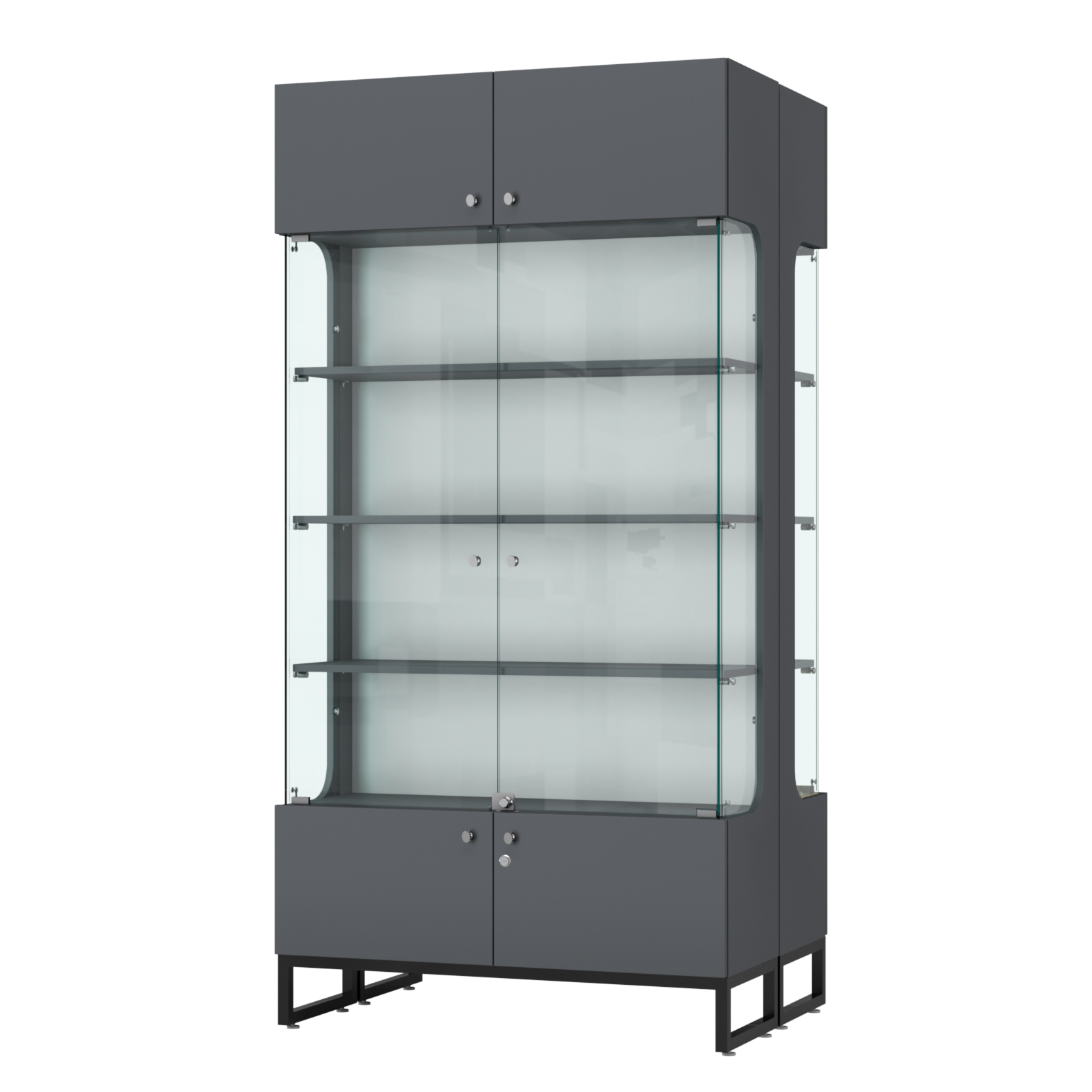 Витрина Монти №5 двусторонняя Темно-Серый