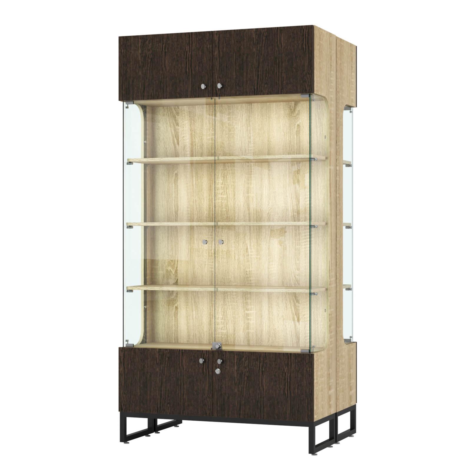 Витрина Монти №5 двусторонняя Дуб Сонома + Дуб Венге