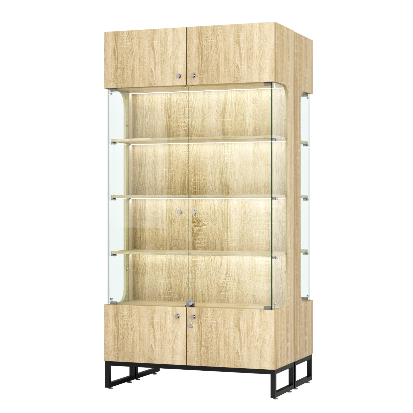 Витрина Монти №5-П двусторонняя Дуб Сонома