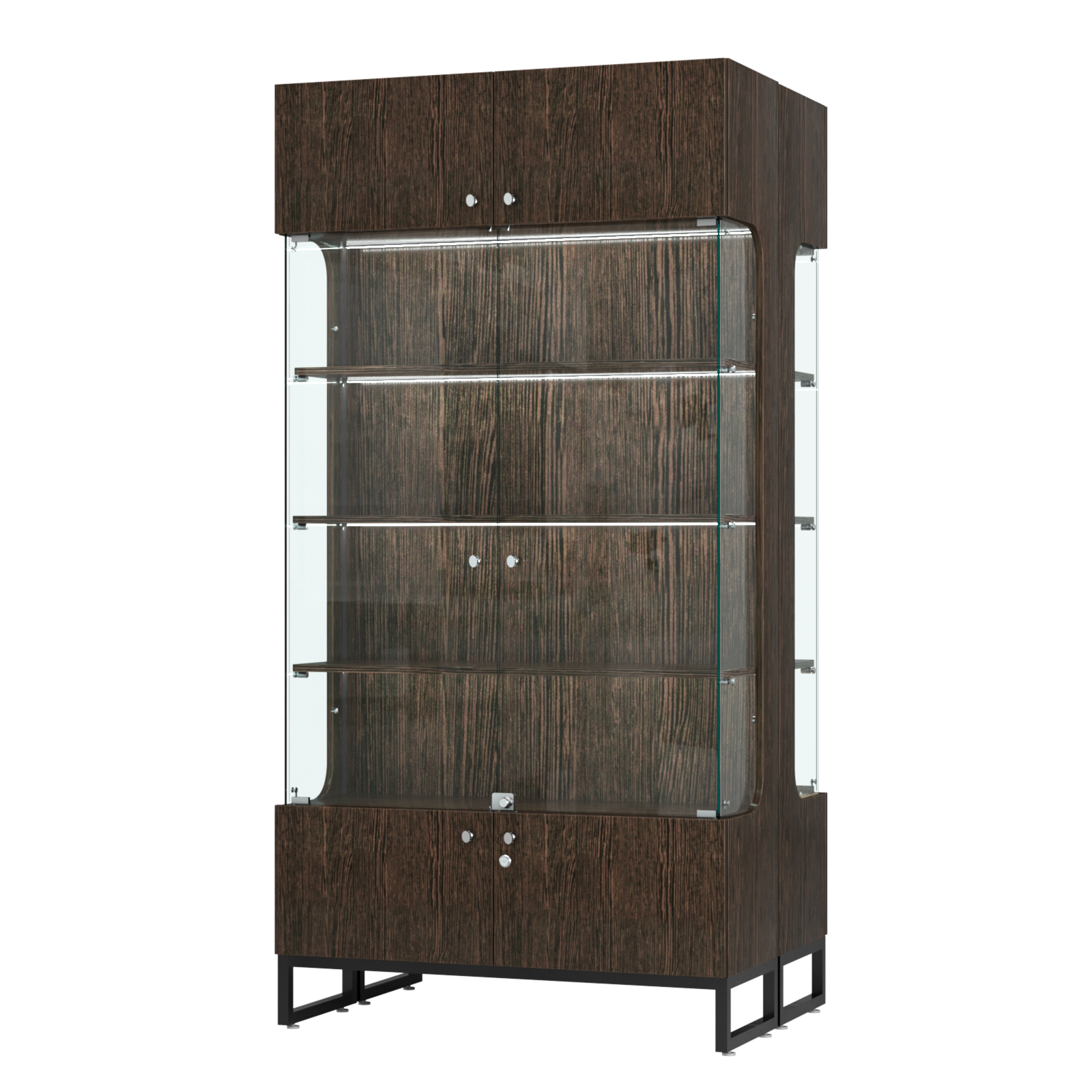 Витрина Монти №5-П двусторонняя Дуб Венге