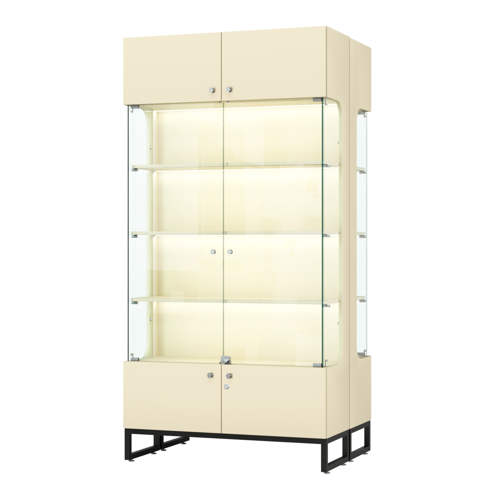 Витрина Монти №5-П двусторонняя Крем Вайс