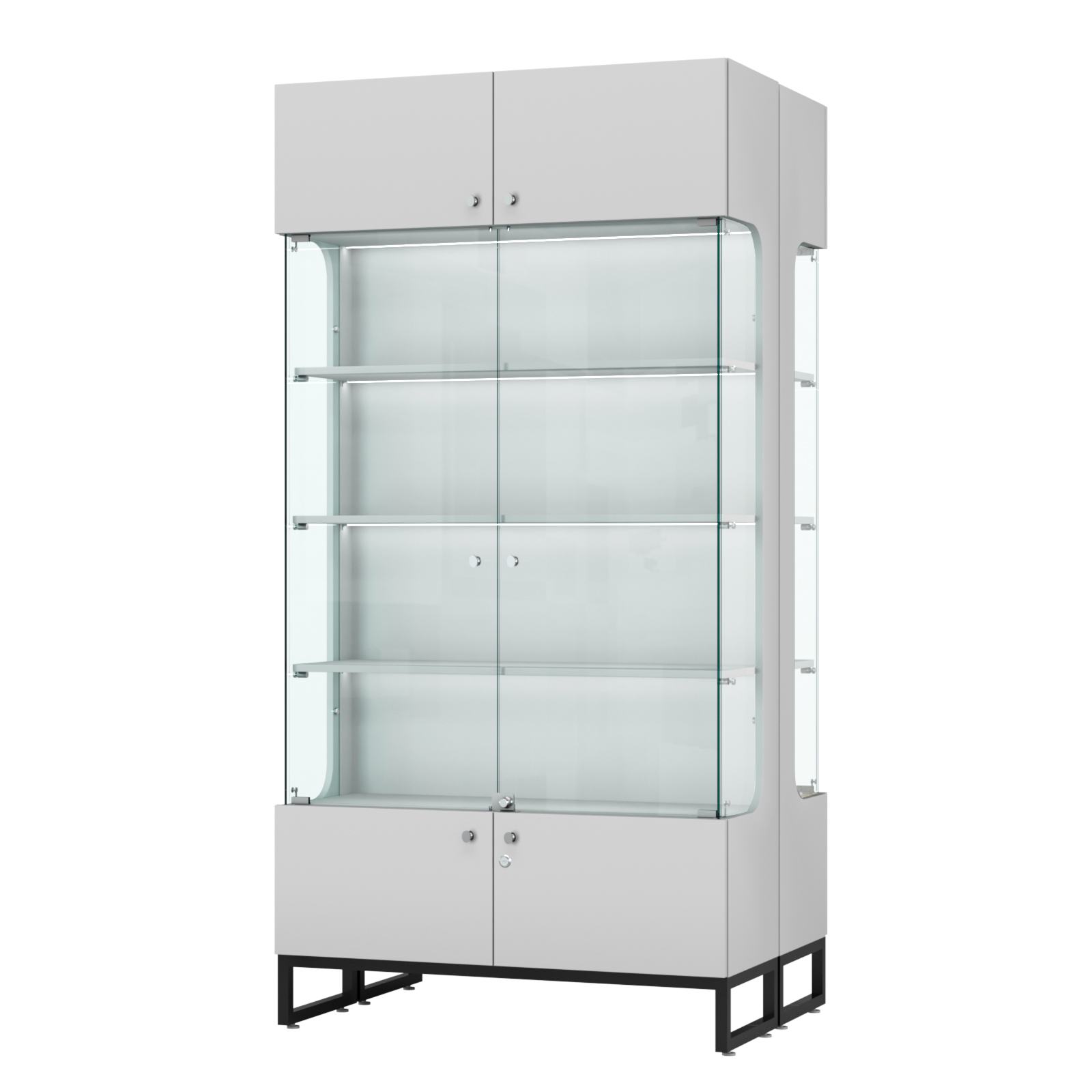 Витрина Монти №5-П двусторонняя Серый