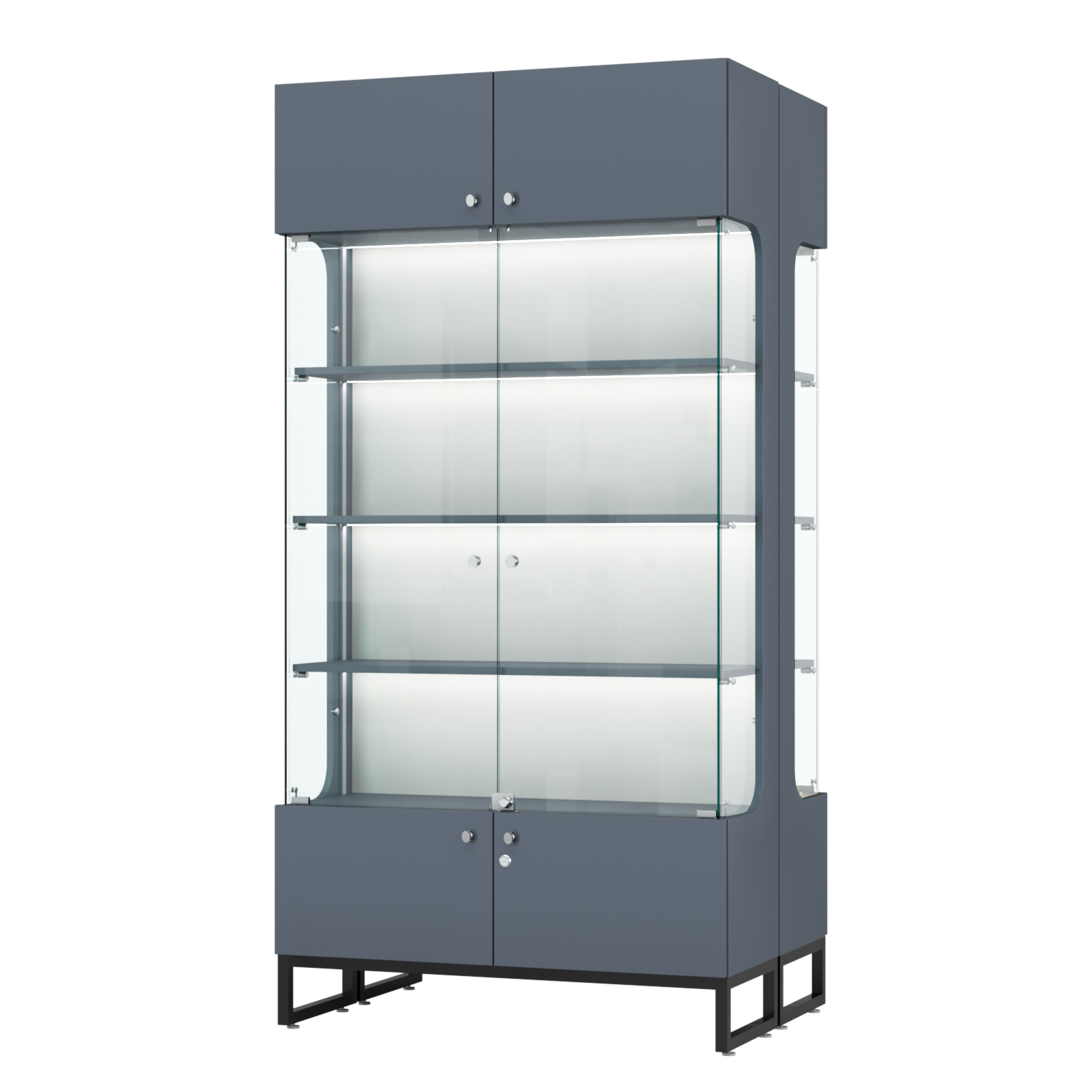 Витрина Монти №5-П двусторонняя Темно-Серый