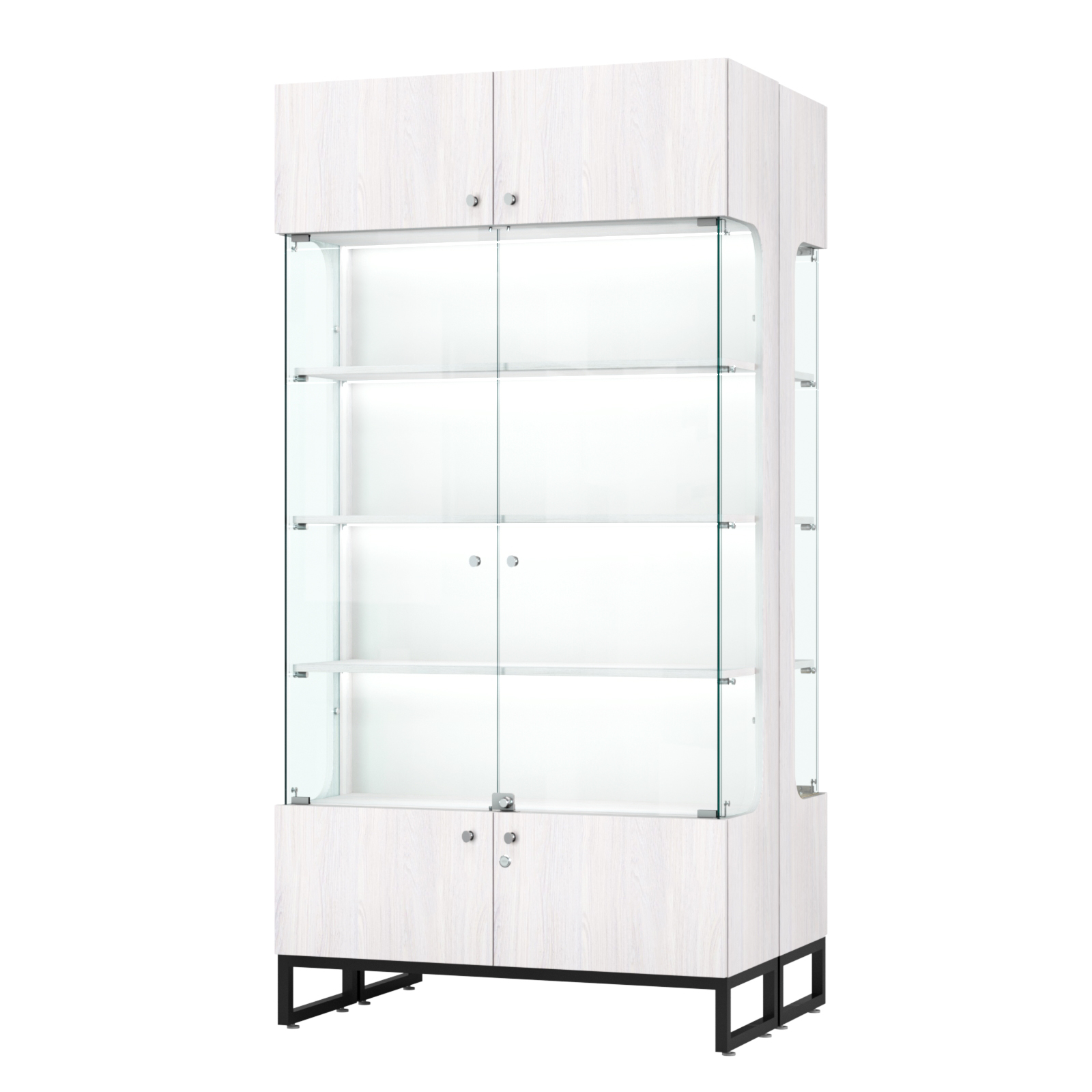 Витрина Монти №5-П двусторонняя Ясень Анкор светлый