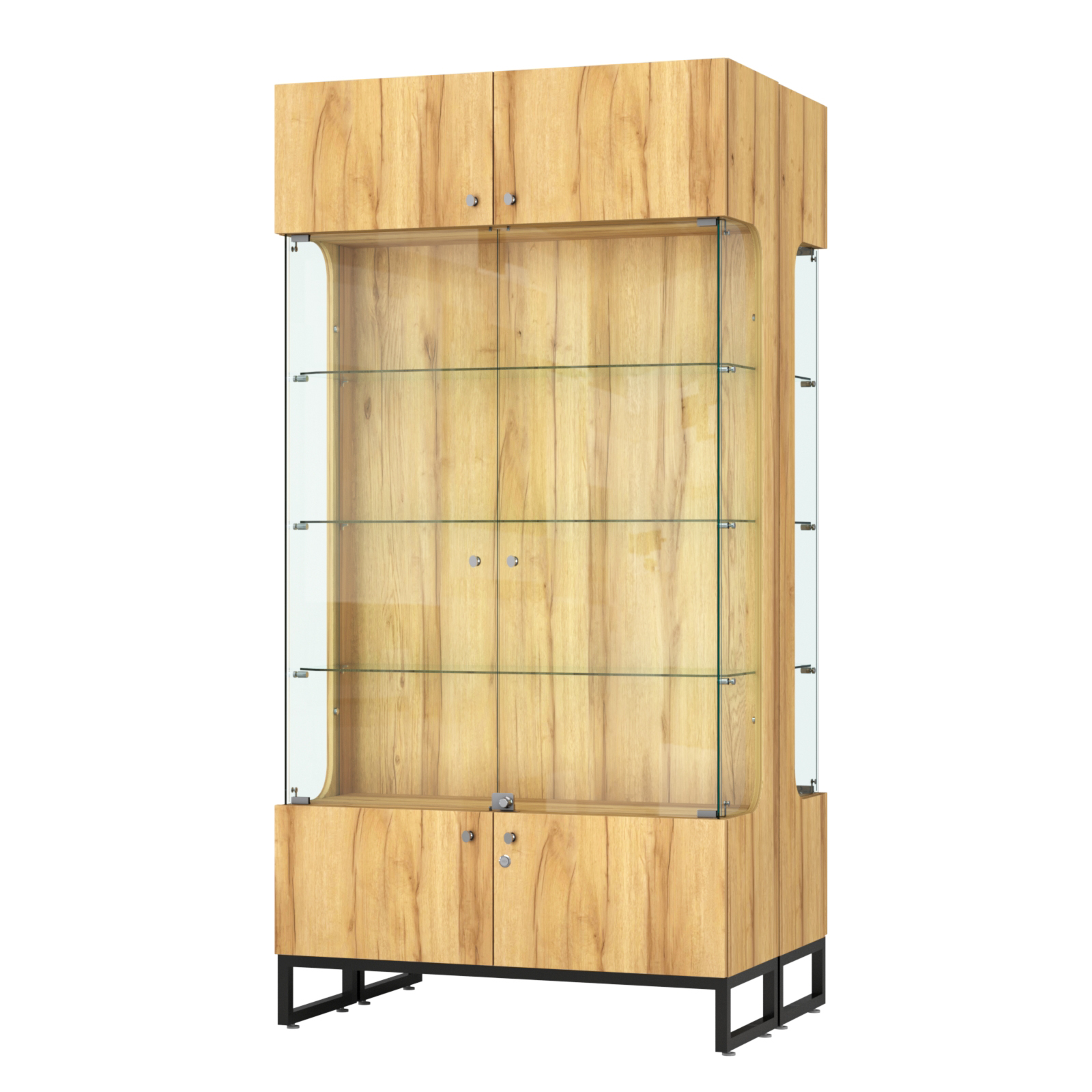 Витрина Монти №5-С двусторонняя Дуб Золотистый