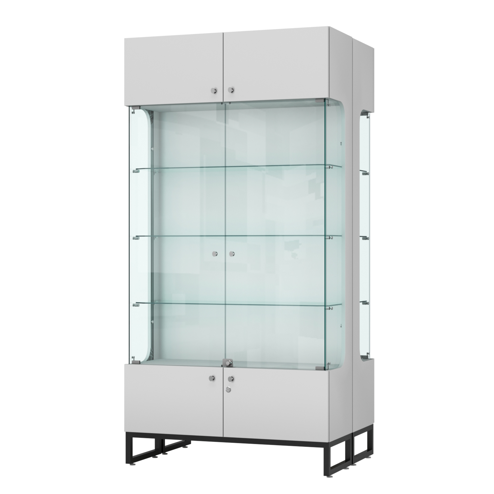 Витрина Монти №5-С двусторонняя Серый