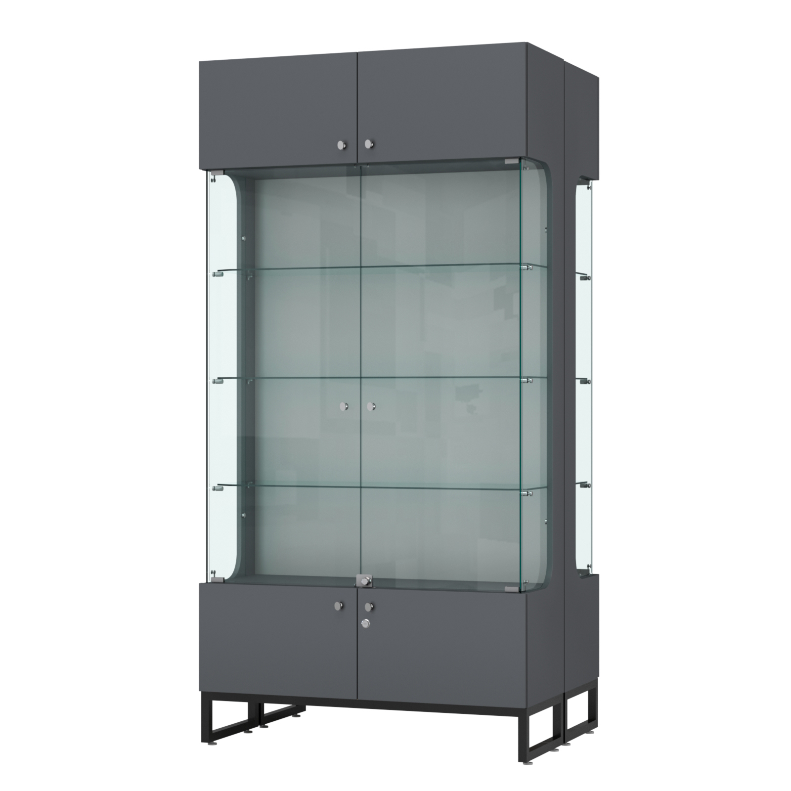 Витрина Монти №5-С двусторонняя Темно-Серый