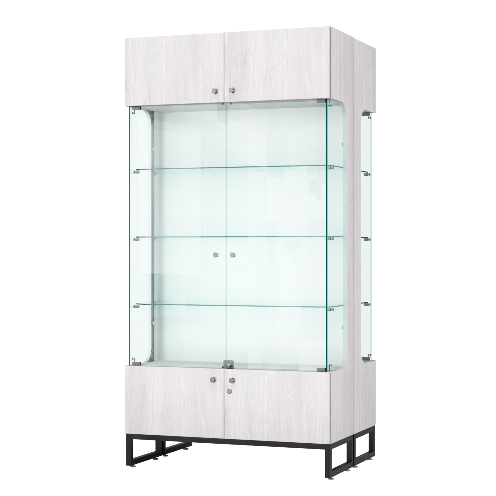 Витрина Монти №5-С двусторонняя Ясень Анкор светлый