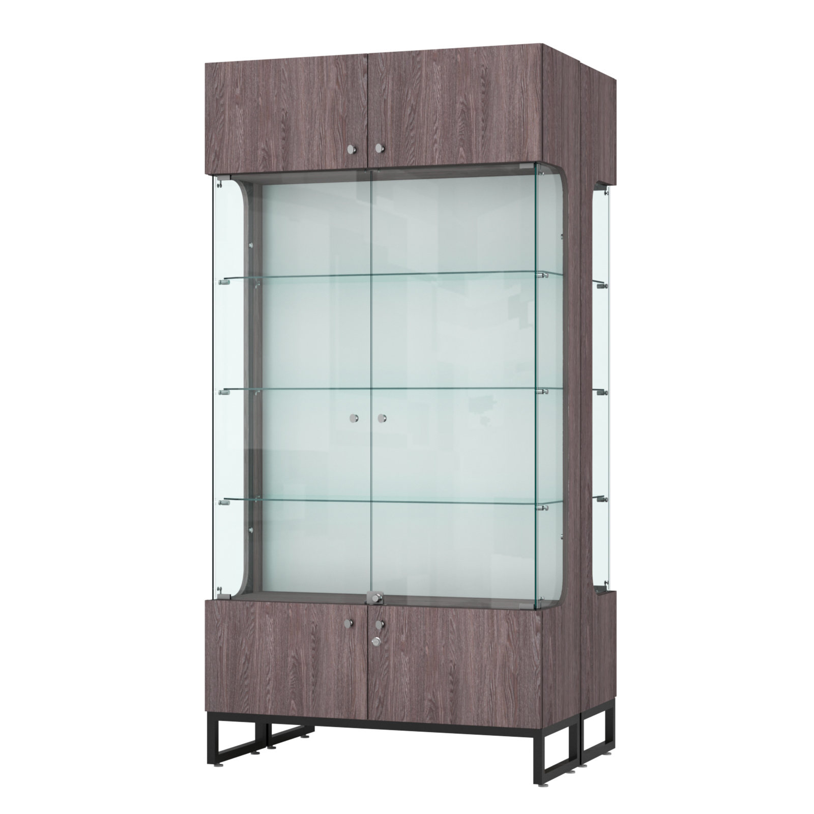 Витрина Монти №5-С двусторонняя Ясень Анкор темный