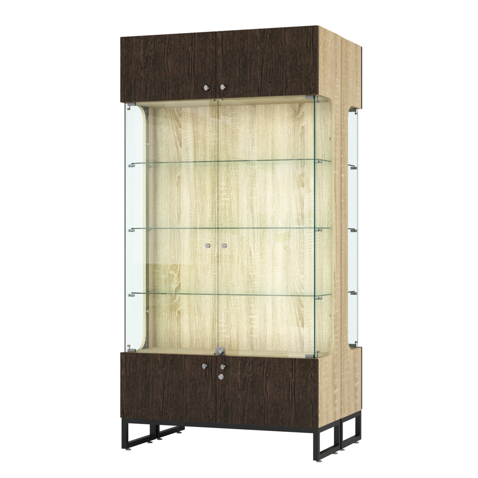 Витрина Монти №5-С двусторонняя Дуб Сонома + Дуб Венге