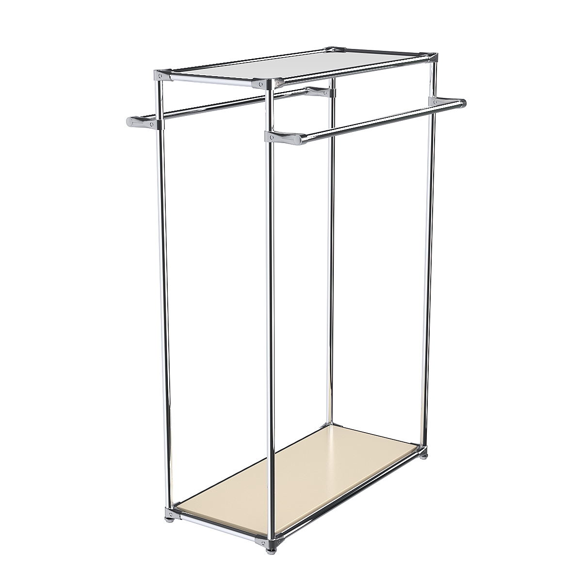 Хромированный стенд-вешало TD-38 №1-4 с полкой Зеркало 4мм Крем Вайс