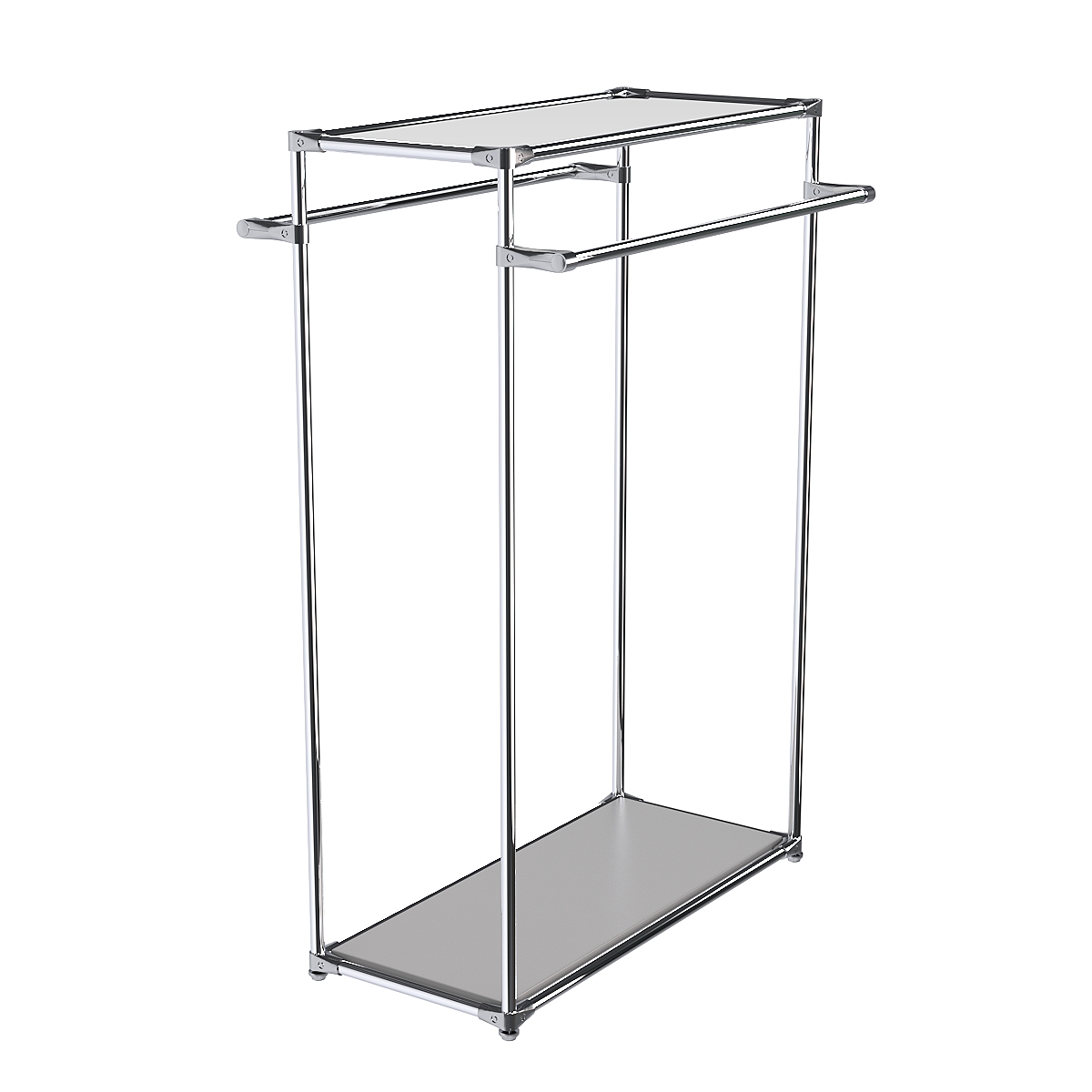 Хромированный стенд-вешало TD-38 №1-4 с полкой Зеркало 4мм Серый