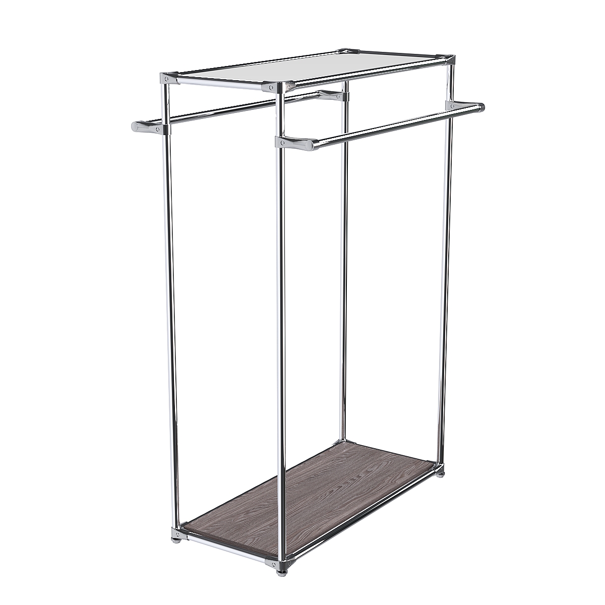 Хромированный стенд-вешало TD-38 №1-4 с полкой Зеркало 4мм Ясень Анкор темный - U31105