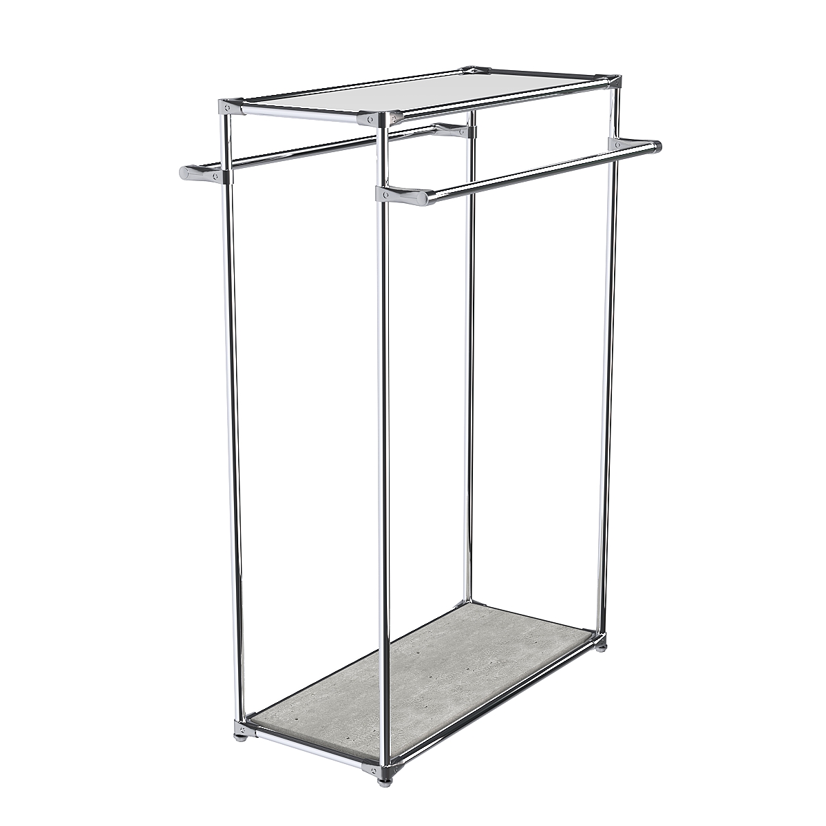 Хромированный стенд-вешало TD-38 №1-4 с полкой Зеркало 4мм Метрополитан Грей