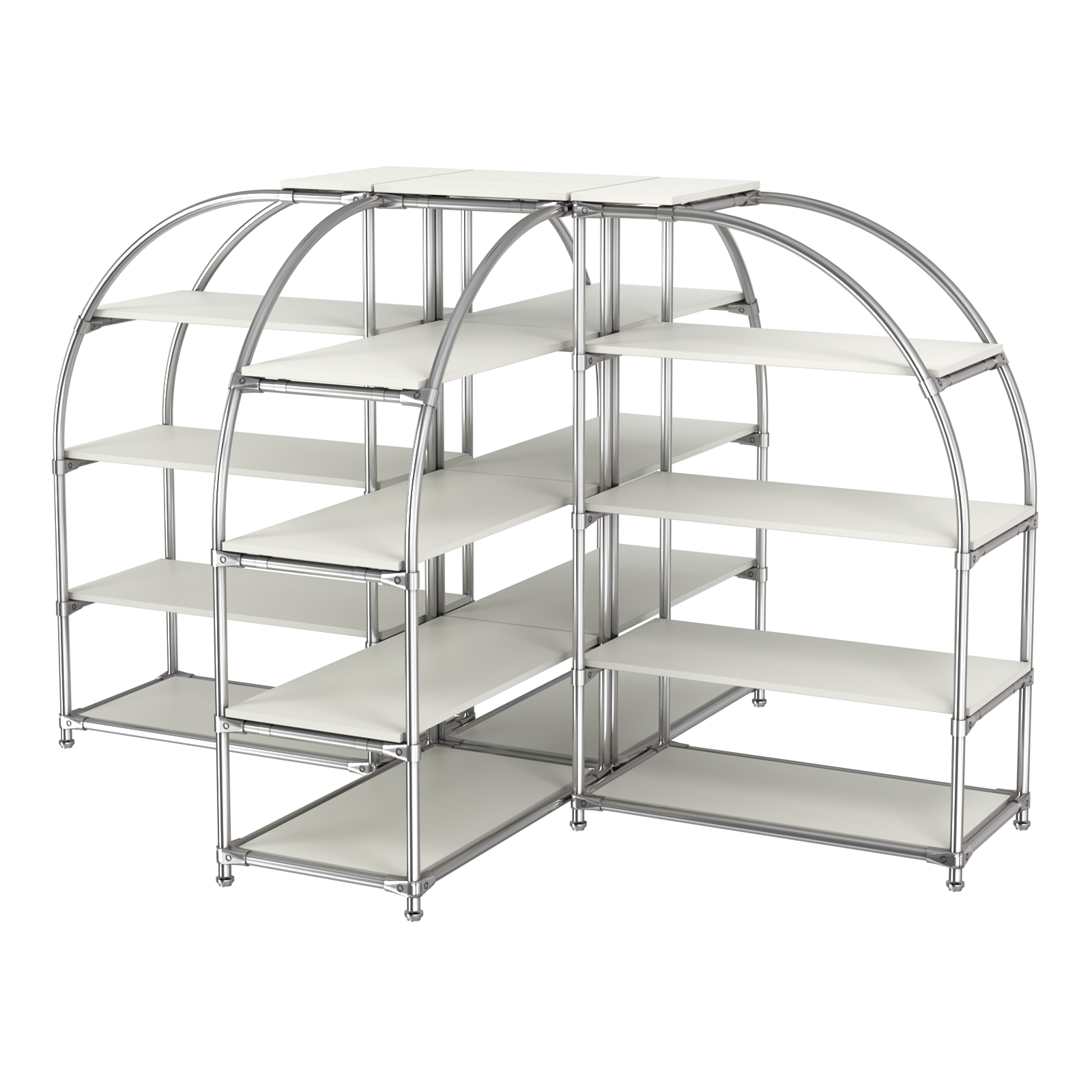 Комбинация стендов TD-06 №3-4 (с полками ДСП 16мм) Белый