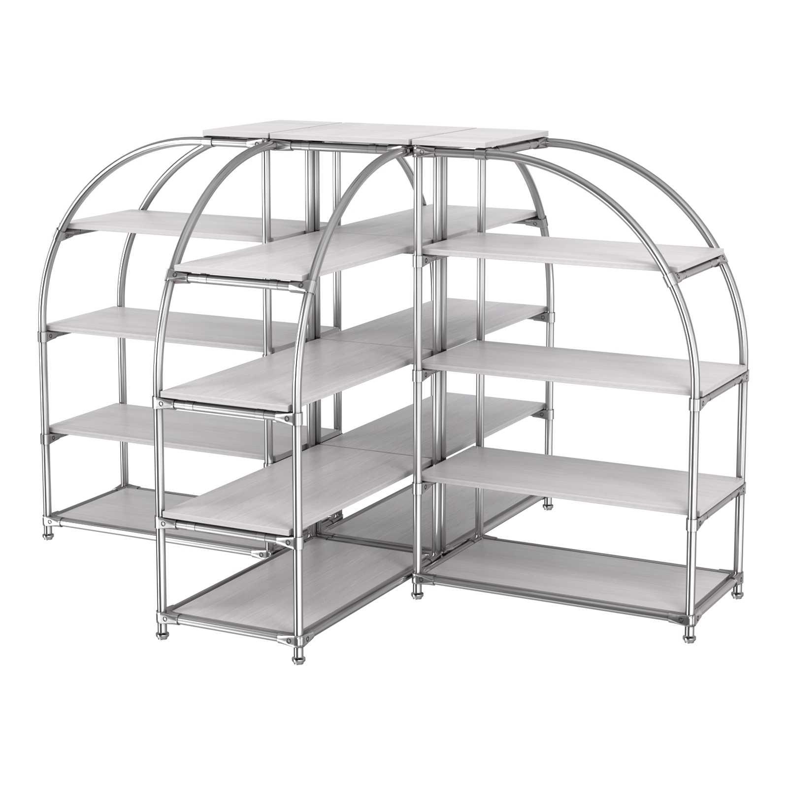 Комбинация стендов TD-06 №3-4 (с полками ДСП 16мм) Ясень Анкор светлый