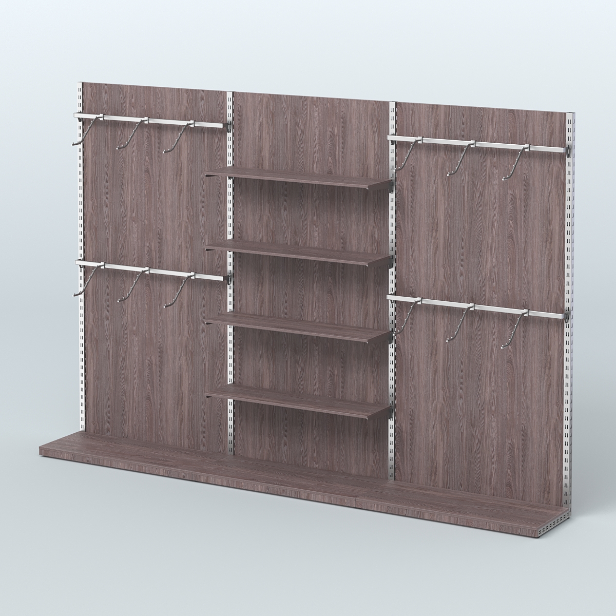 Система ЭЛЕГАНТ №3 пристенная с ДСП (3600 мм) Ясень Анкор темный