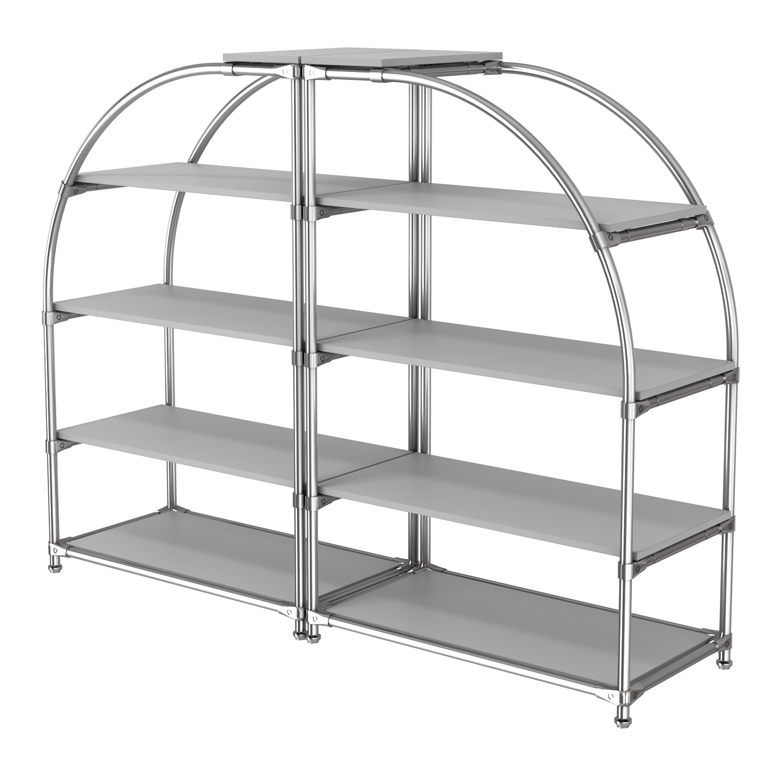 Комбинация стендов TD-06 №1-4 (с полками ДСП 16мм) Серый