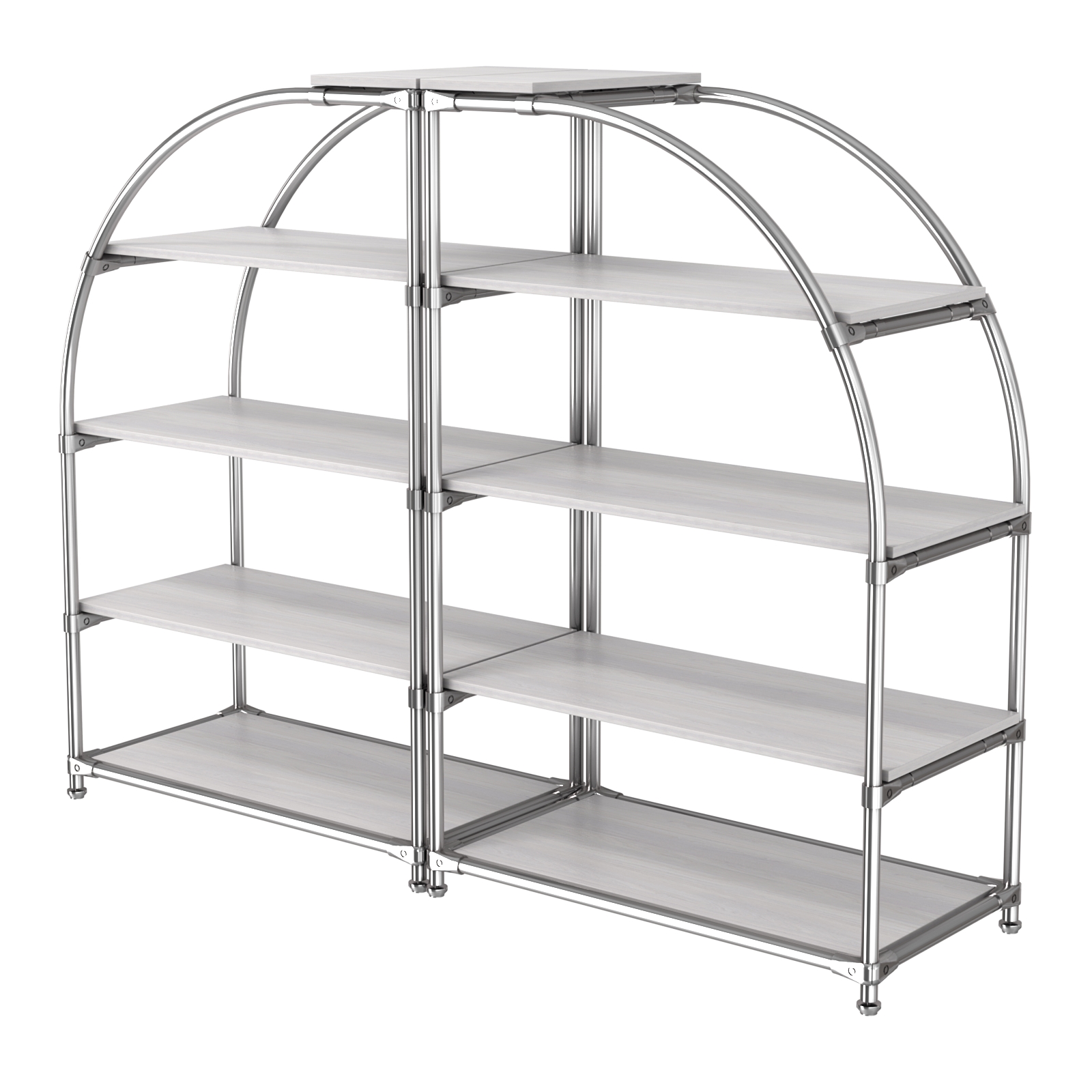 Комбинация стендов TD-06 №1-4 (с полками ДСП 16мм) Ясень Анкор светлый