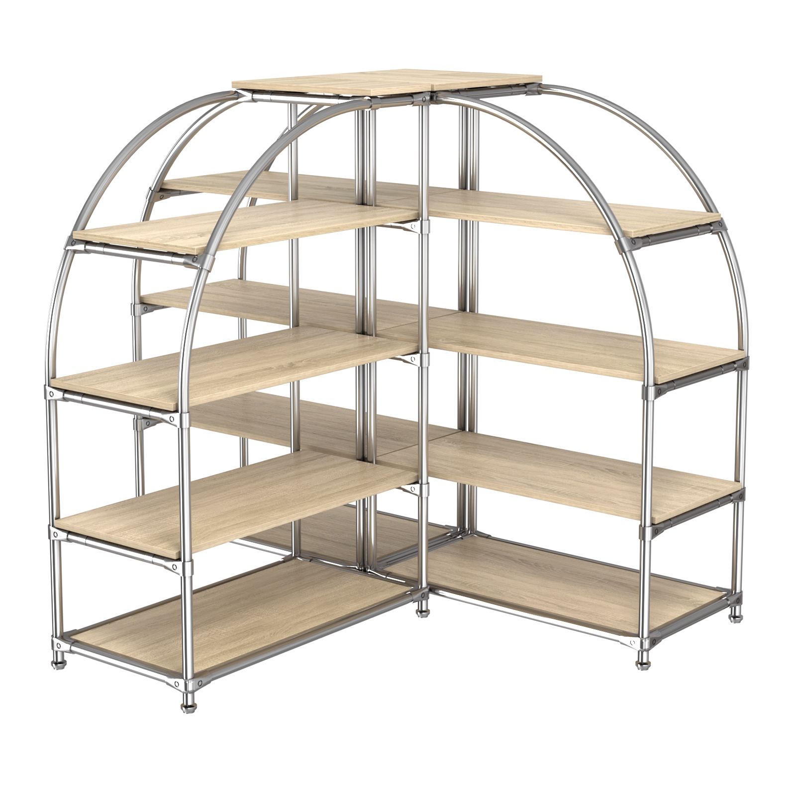 Комбинация стендов TD-06 №2-4 (с полками ДСП 16мм) Дуб Сонома