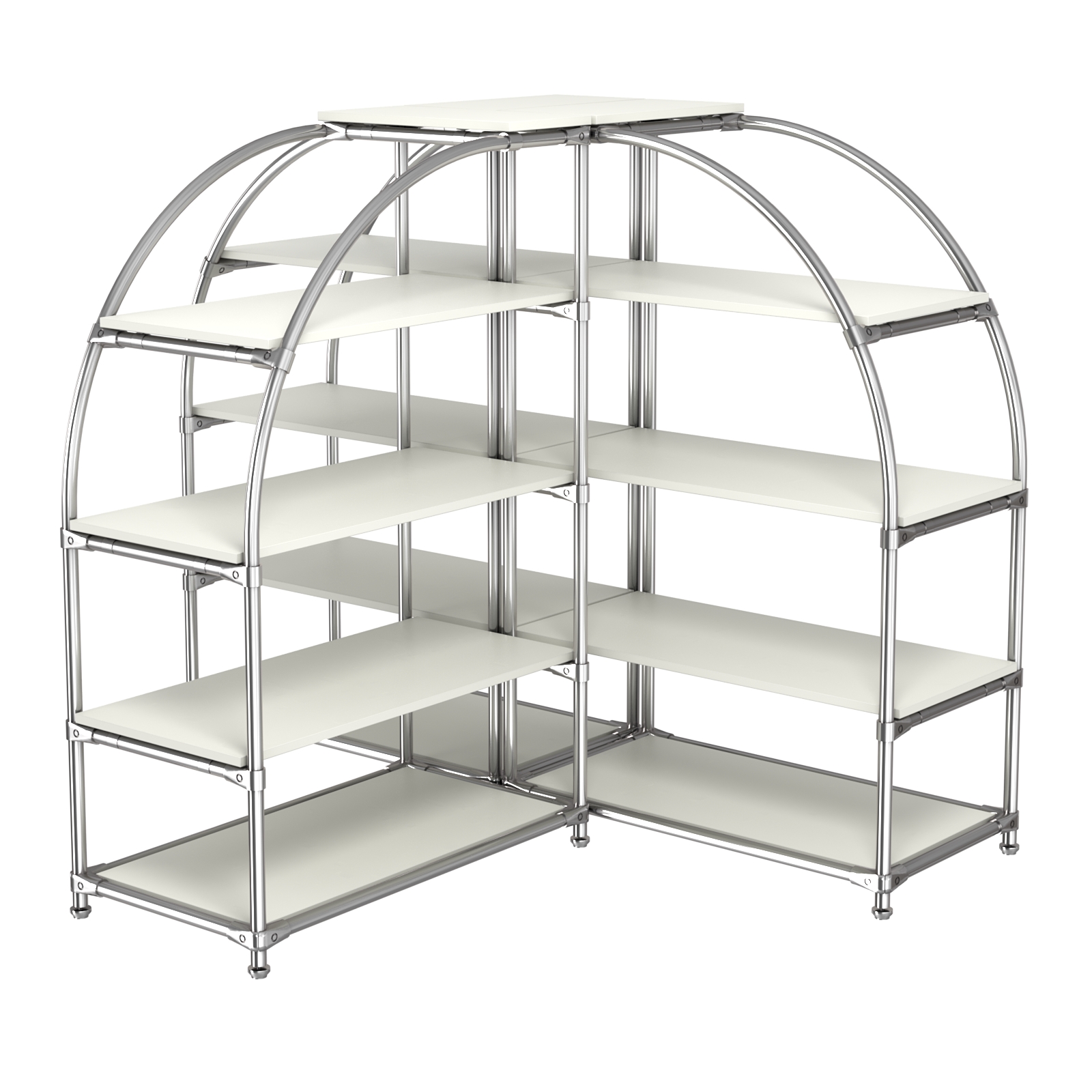 Комбинация стендов TD-06 №2-4 (с полками ДСП 16мм) Белый