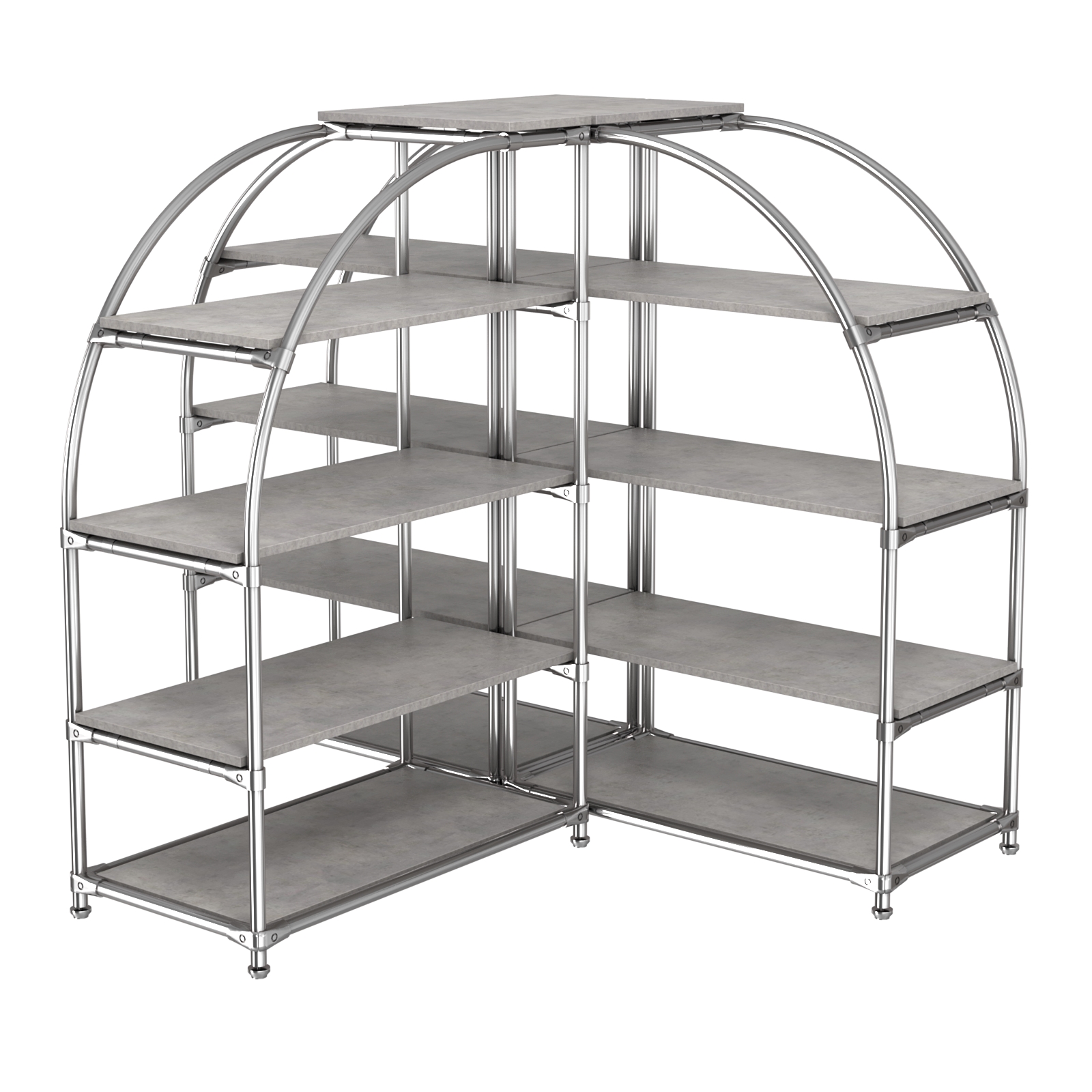 Комбинация стендов TD-06 №2-4 (с полками ДСП 16мм) Бетон Чикаго светло-серый F186 ST9