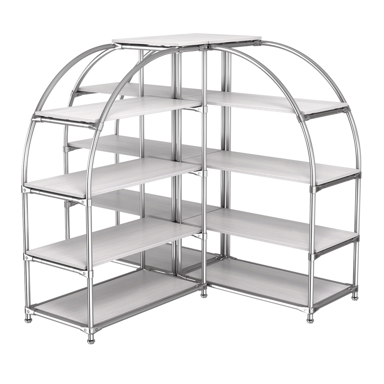 Комбинация стендов TD-06 №2-4 (с полками ДСП 16мм) Ясень Анкор светлый