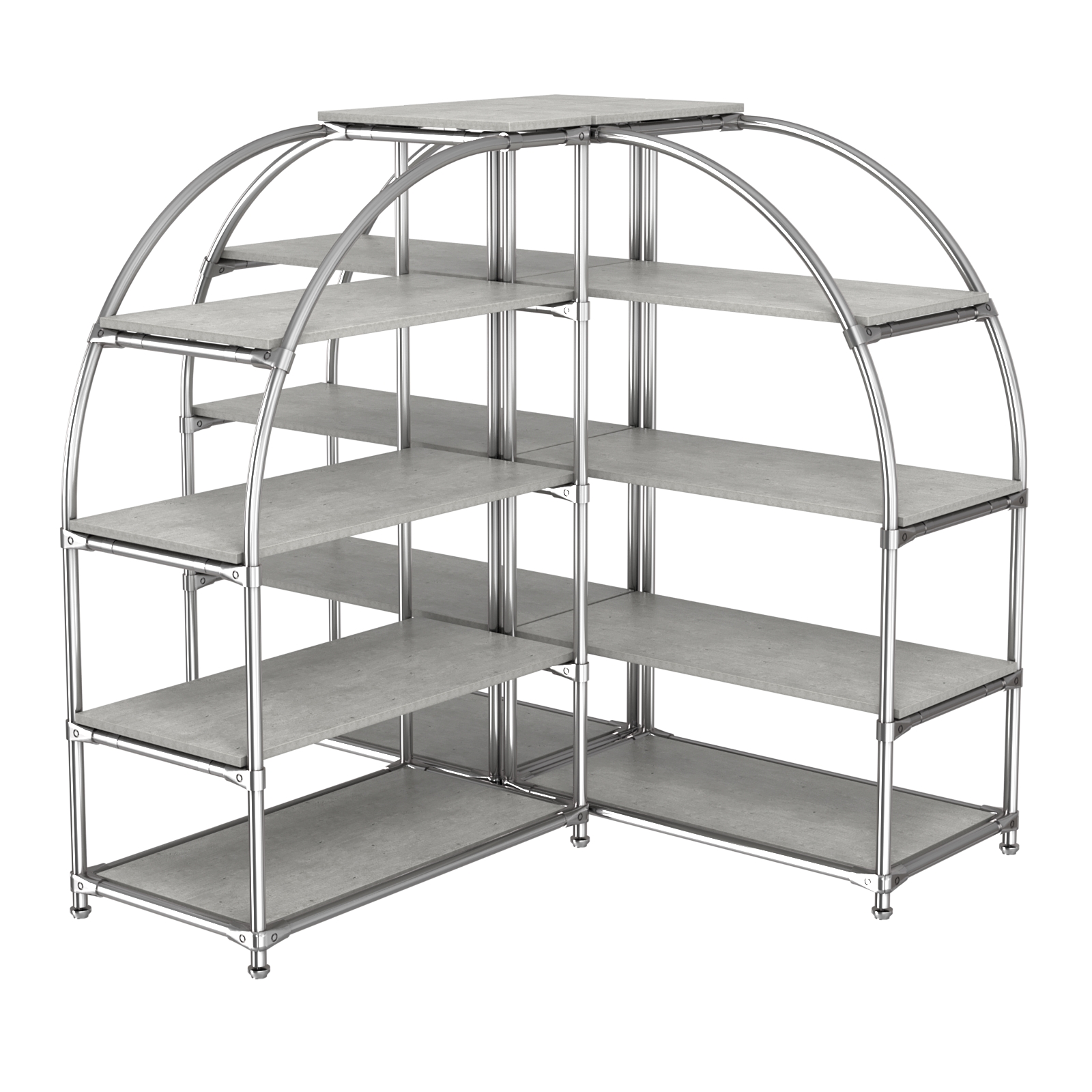 Комбинация стендов TD-06 №2-4 (с полками ДСП 16мм) Метрополитан Грей