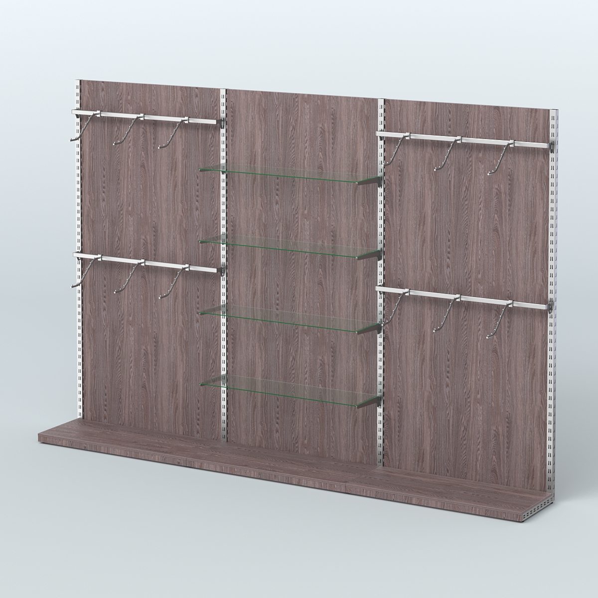 Система ЭЛЕГАНТ №4 пристенная с ДСП (3600 мм) Ясень Анкор темный