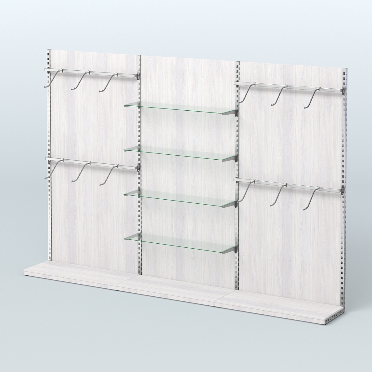 Система ЭЛЕГАНТ №4 пристенная с ДСП (3600 мм) Ясень Анкор светлый
