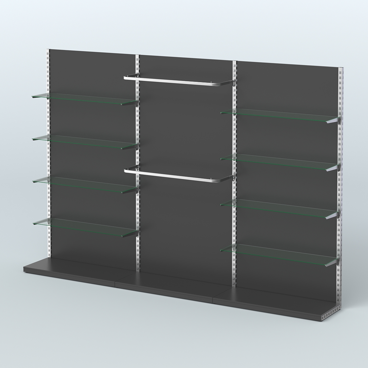 Система ЭЛЕГАНТ №6 пристенная с ДСП (3600 мм) Черный