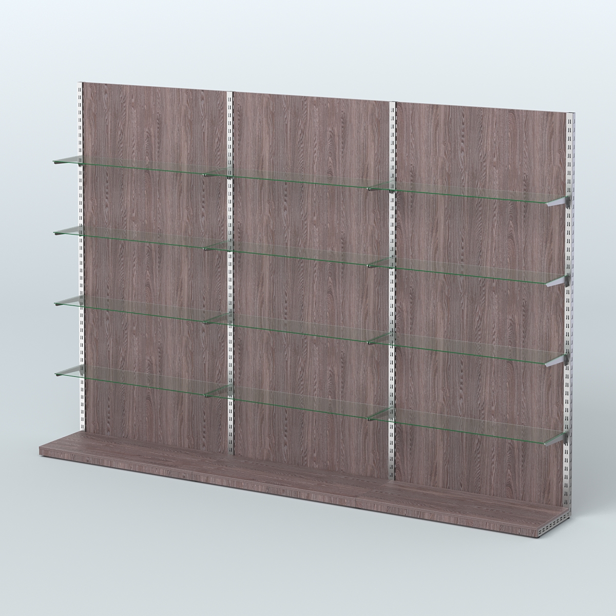 Система ЭЛЕГАНТ №8 пристенная с ДСП (3600 мм) Ясень Анкор темный