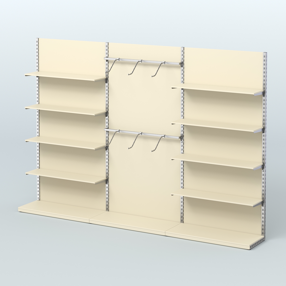 Система ЭЛЕГАНТ №9 пристенная с ДСП (3600 мм) Крем Вайс