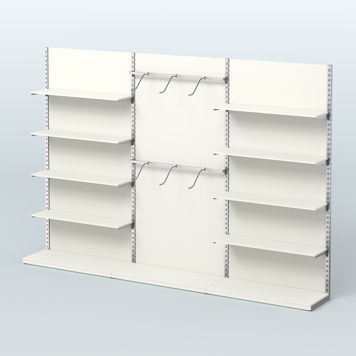 Система ЭЛЕГАНТ №9 пристенная с ДСП (3600 мм) Белый