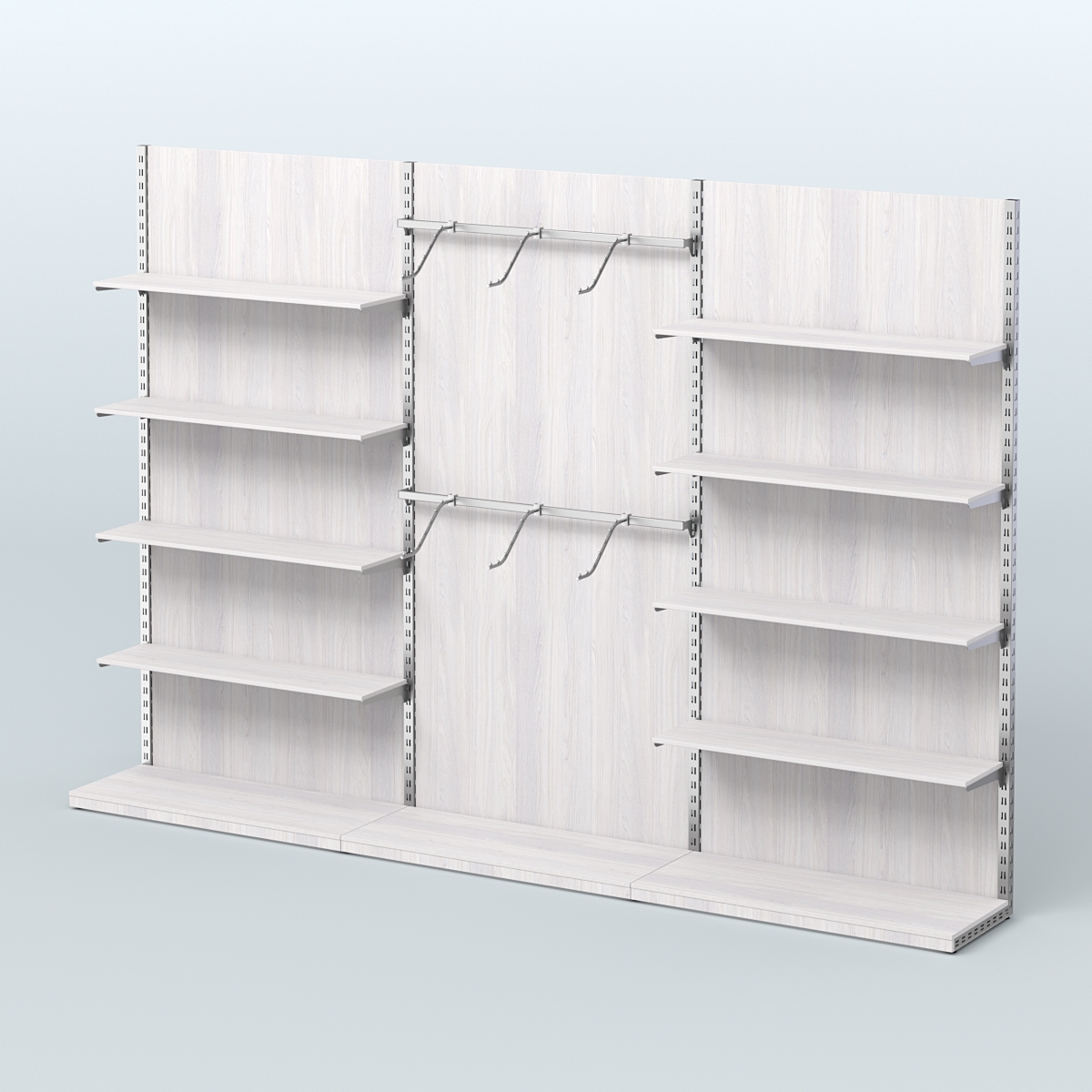 Система ЭЛЕГАНТ №9 пристенная с ДСП (3600 мм) Ясень Анкор светлый