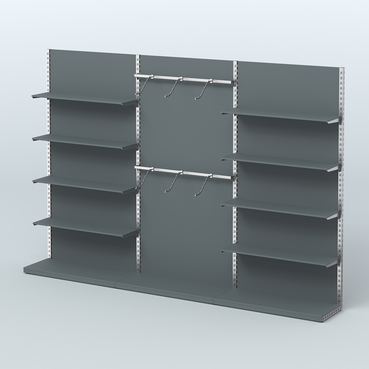 Система ЭЛЕГАНТ №9 пристенная с ДСП (3600 мм) Темно-Серый