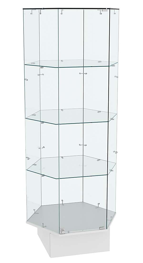 Витрина стеклянная шесть сторон Истра №43  (прозрачная) Серый