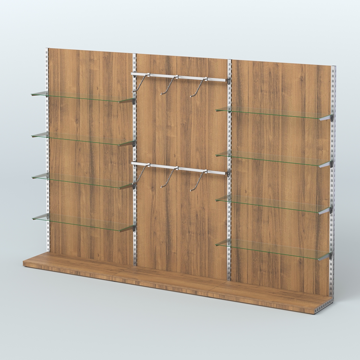 Система ЭЛЕГАНТ №10 пристенная с ДСП (3600 мм) Орех