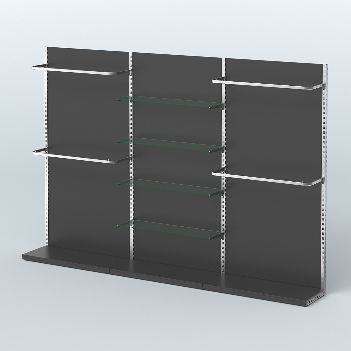 Система ЭЛЕГАНТ №11 пристенная с ДСП (3600 мм) Черный