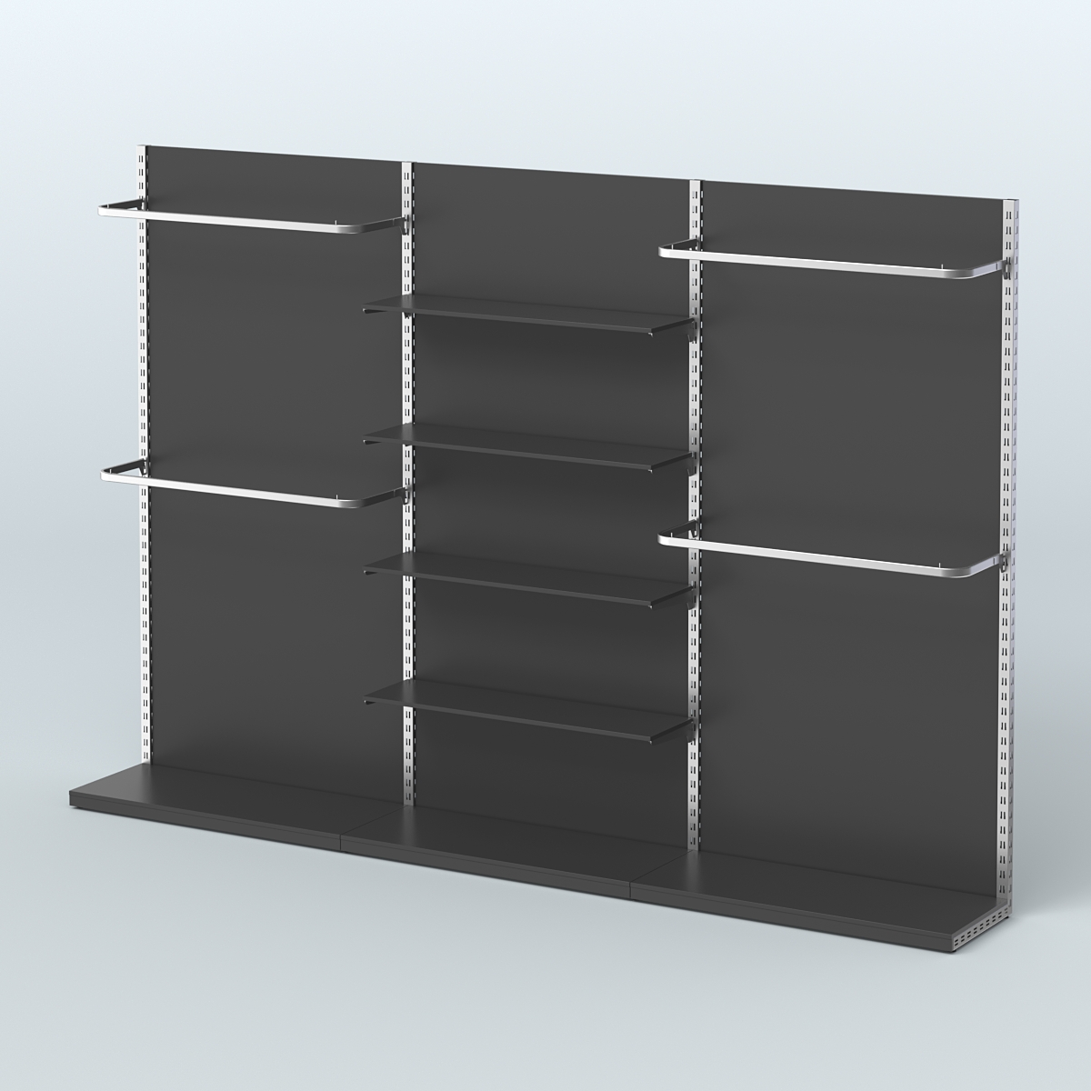 Система ЭЛЕГАНТ №12 пристенная с ДСП (3600 мм) Черный